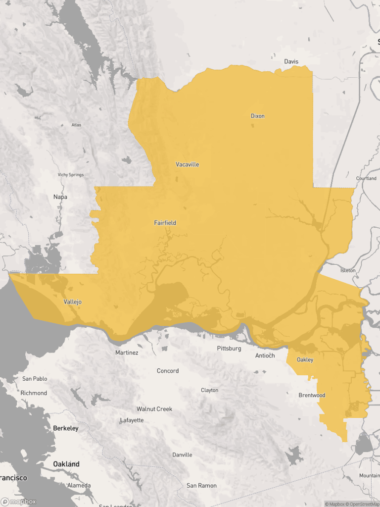 View of map with yellow overlay for Assembly District 11 boundaries.