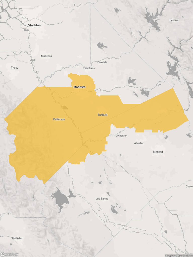 View of map with yellow overlay for Assembly District 22 boundaries.