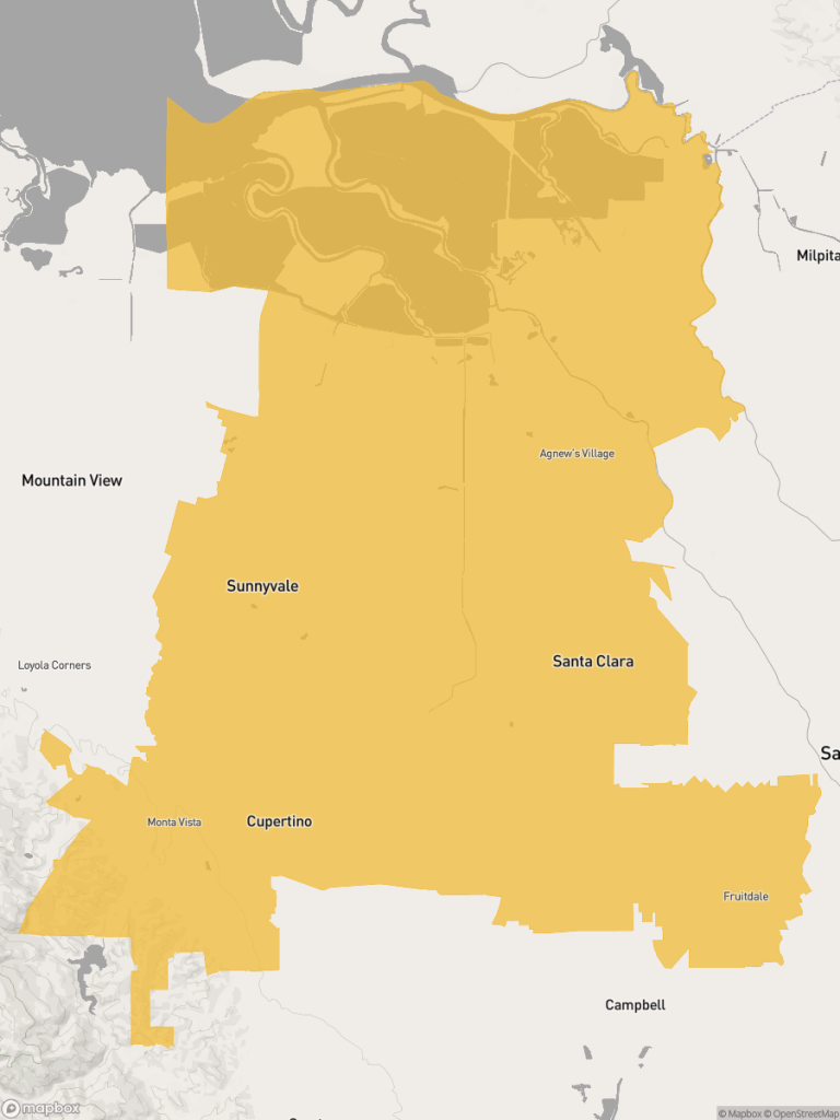 View of map with yellow overlay for Assembly District 26 boundaries.