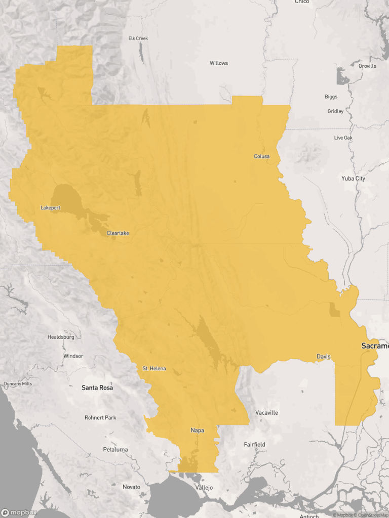 View of map with yellow overlay for Assembly District 4 boundaries.