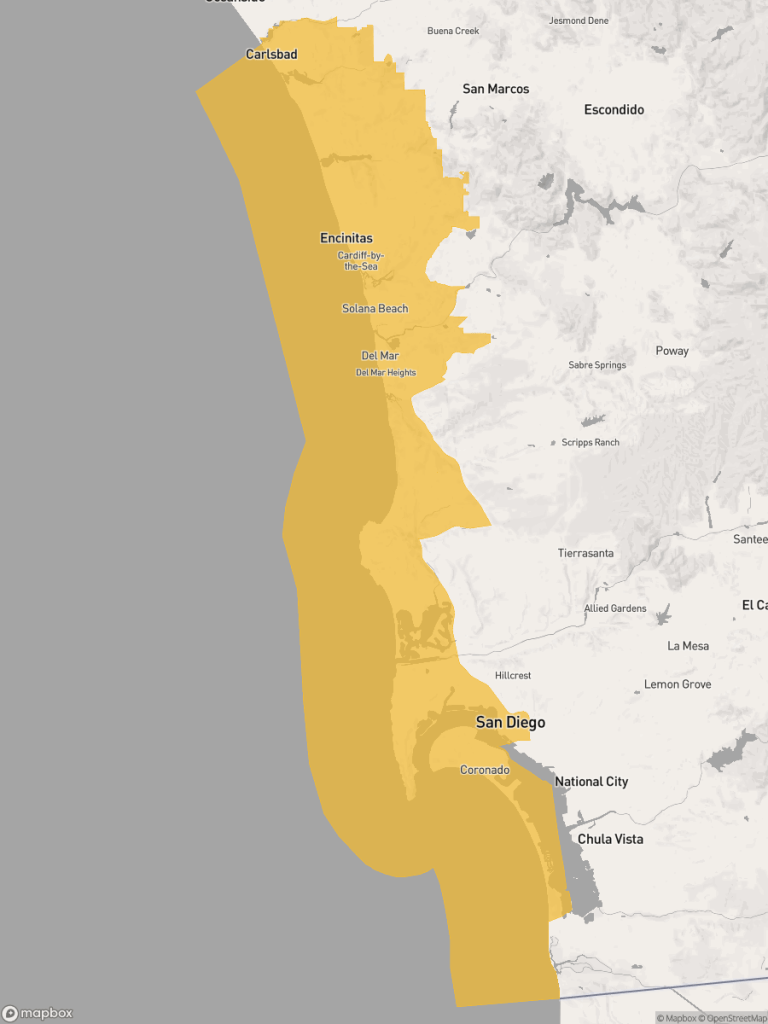 View of map with yellow overlay for Assembly District 77 boundaries.