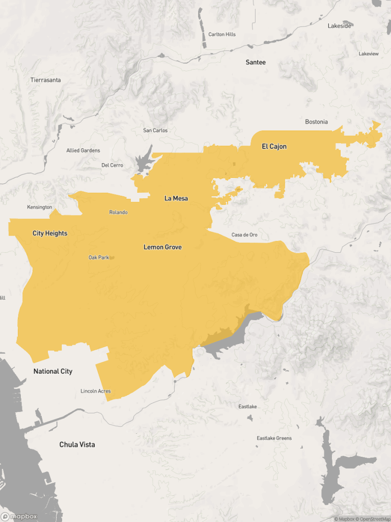 View of map with yellow overlay for Assembly District 79 boundaries.