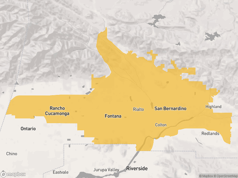 View of map with yellow overlay for Assembly District 50 boundaries.