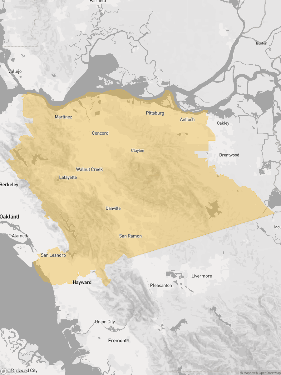 View of map with yellow overlay for Assembly District 15 boundaries.